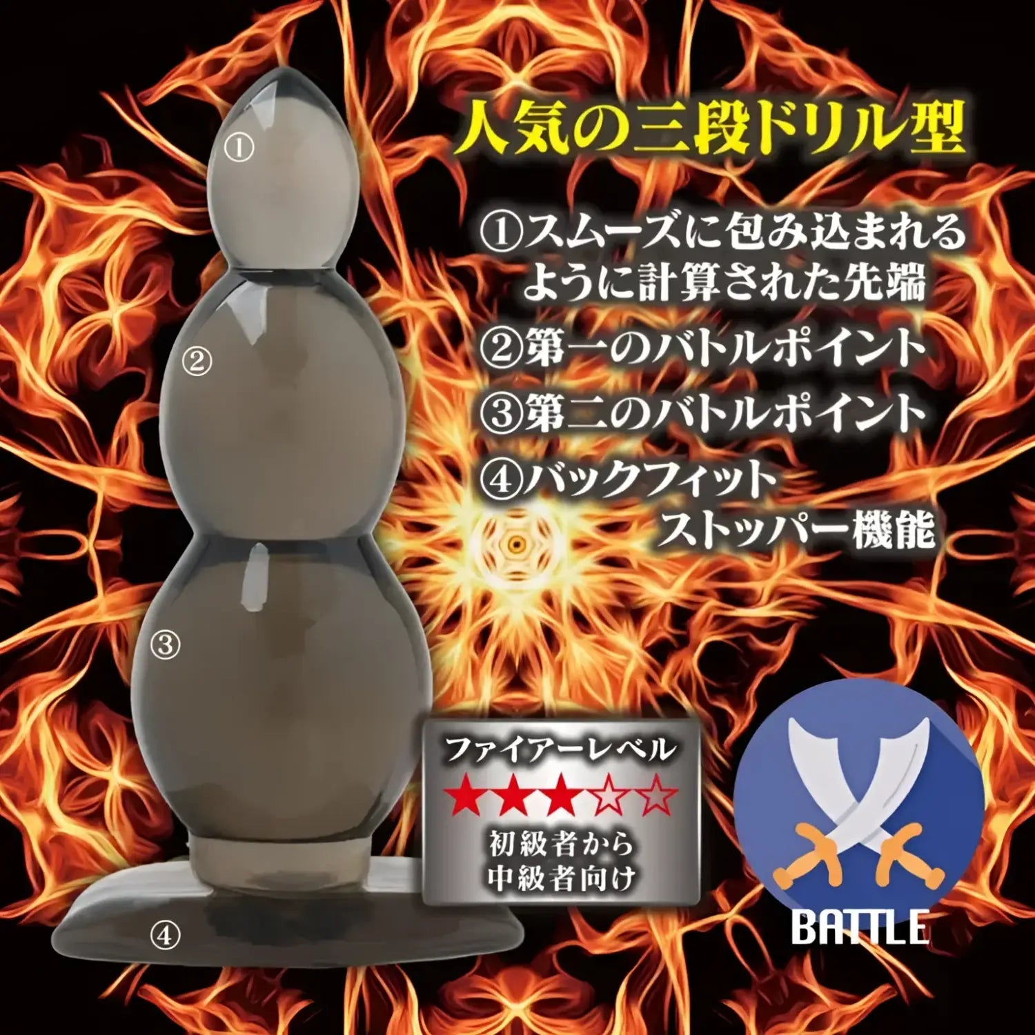 🔖Backfire Newbie W-Back Battle Three-Stage High-Elasticity Butt Plug - Image 11