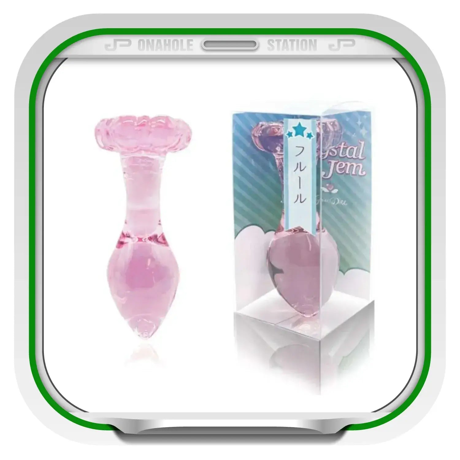 ❌🔖Crystal Gem Hibiscus Glass Butt Plug - Image 7