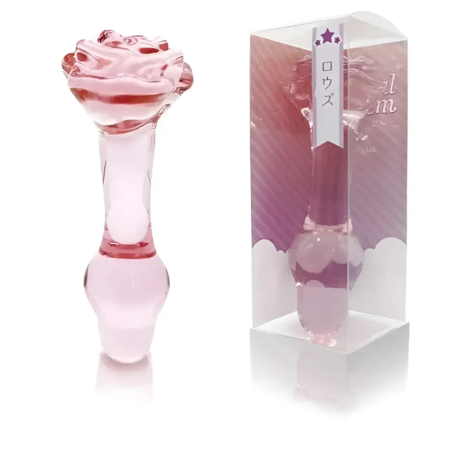 🔖Crystal Gem Rose Glass Butt Plug - Image 1
