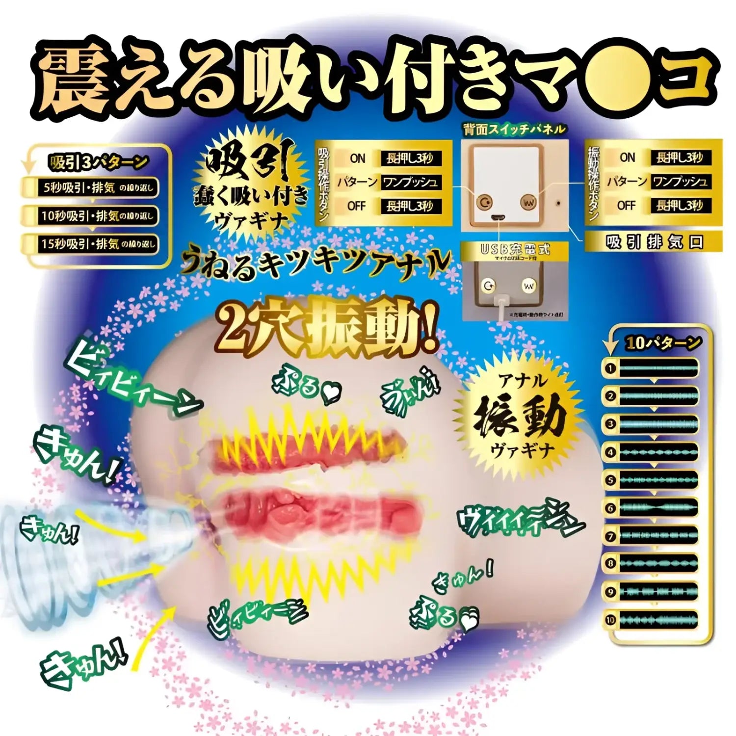 NPG Japan Gokujou Nama Koshi Kitano Mina Suction & Vibration Electric Dual-Hole Onahip - Image 5