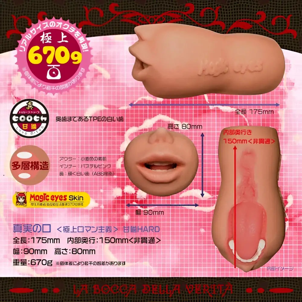 MAGIC EYES Shin Jitsu No Kuchi Real Denture Soft Teeth Hard Suction Oral Onahole - Image 5