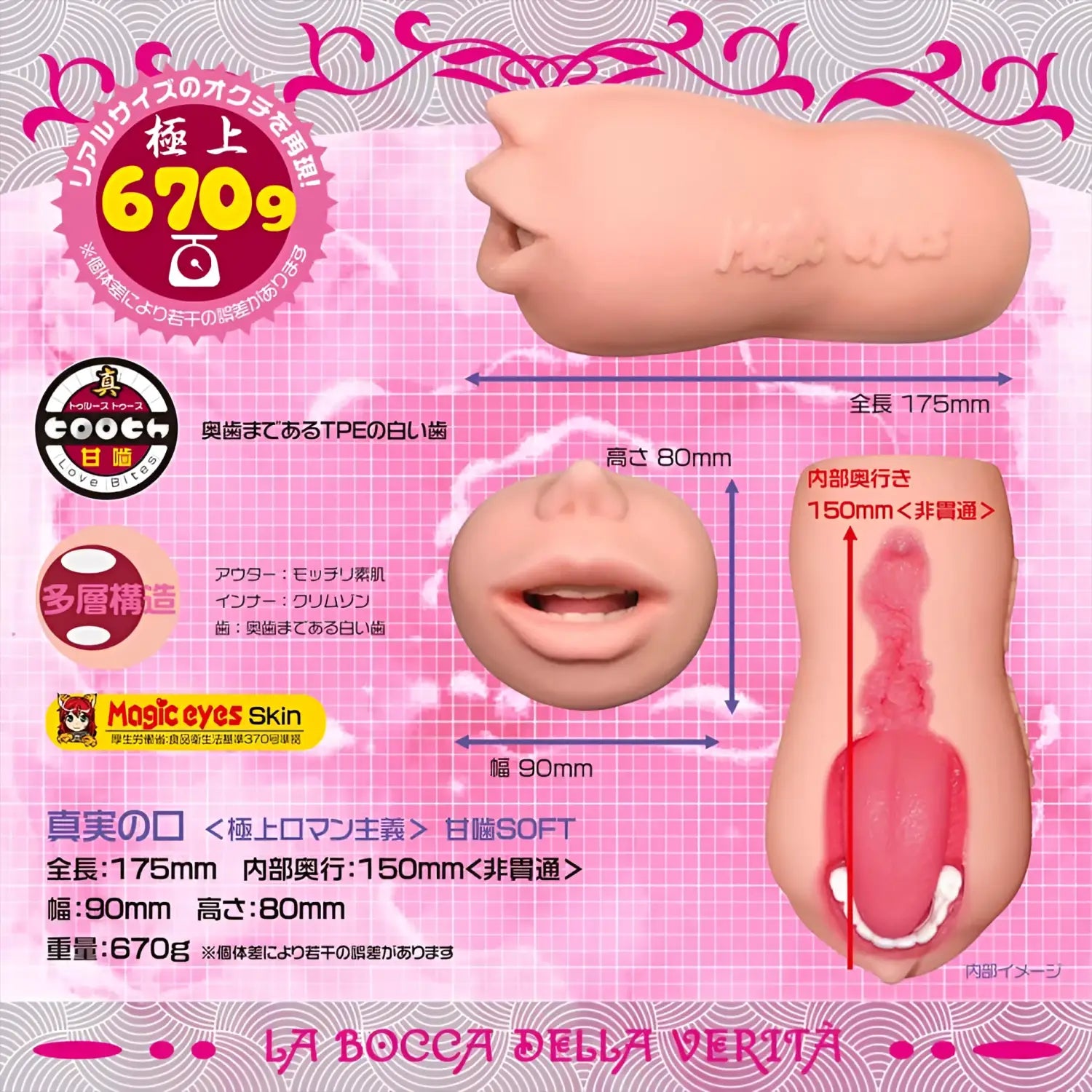 MAGIC EYES The Mouth Sweet-Bite SOFT Realistic Oral Masturbator - Image 2