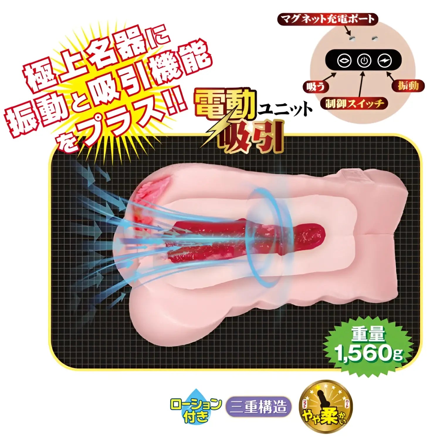 JNPG Japan Meiki no Syoumei No.013 Tanaka Lemon Vibration & Suction Electric Masturbator - Image 2
