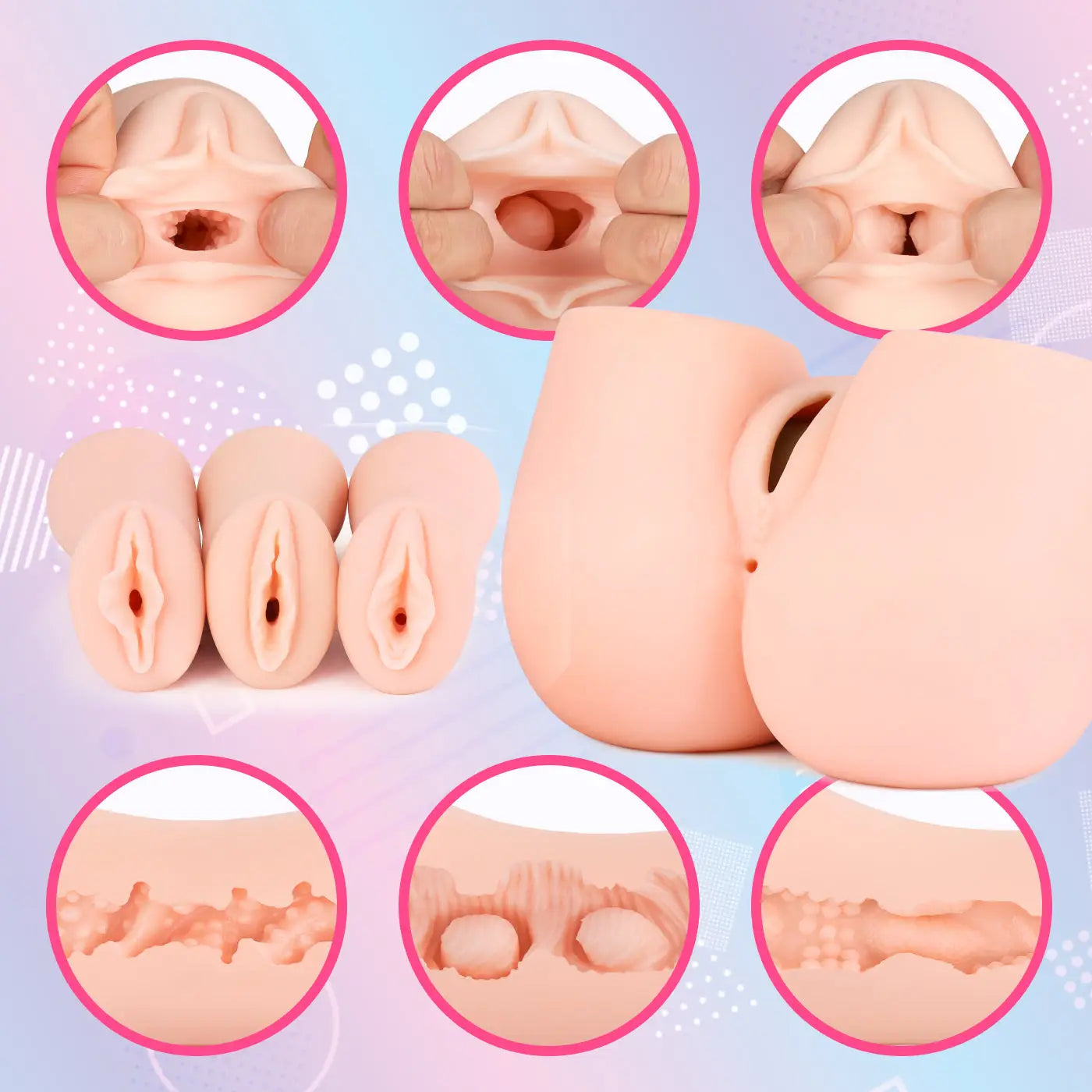 SEIRAKU-TOYS Three Ages Interchangeable Triple Tunnel Realistic Hip Onahole - Image 6